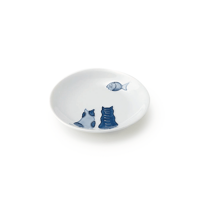 Japanese Neko Maru Cat Bowl and Plate Set - Plate