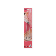 Kai fish bone tweezers in retail packaging with red background and fish graphic.