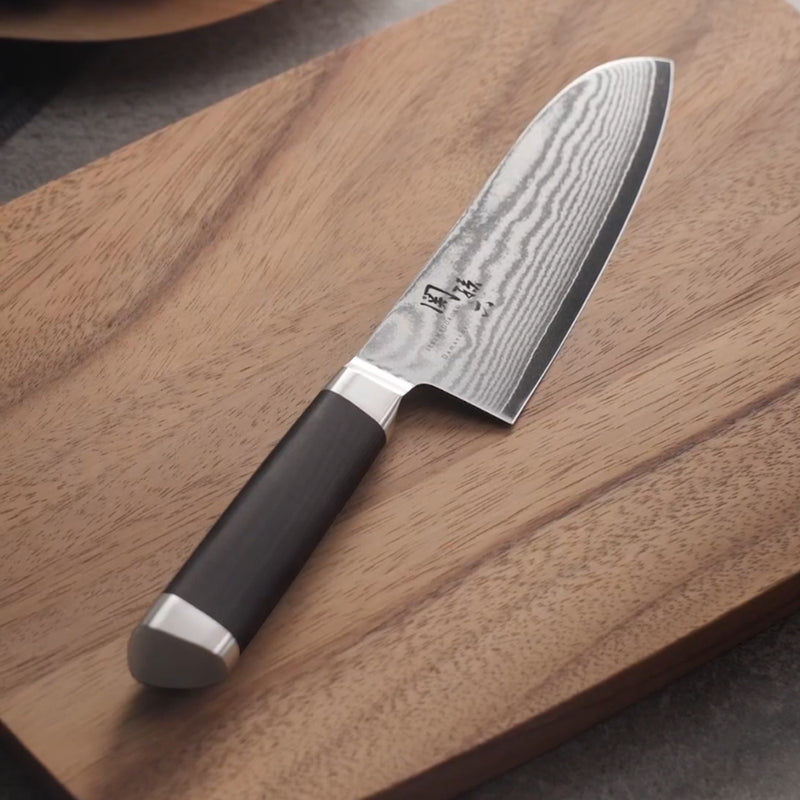 Kai Seki Magoroku 33-Layer High Carbon Damascus Santoku Knife - 165mm
