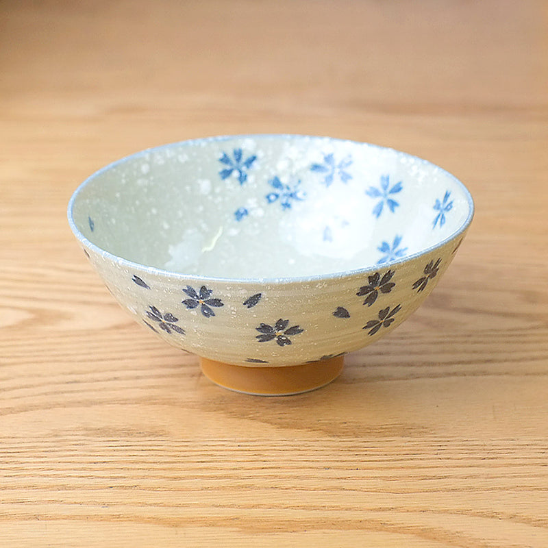 Konayuki Sakura Blue Japanese Bowl - 14.5cm