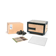 Kinka Okunoto Konro Grill Starter Set 31cm: diatomite grill, grill meshes, Miyazaki Hyuga binchotan 2kg and stainless steel skewers