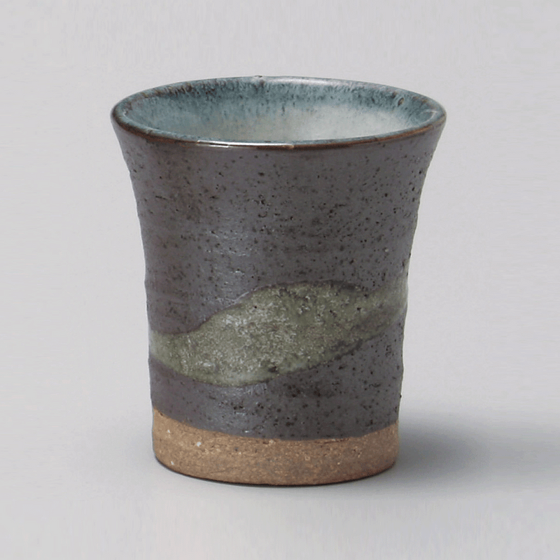 Mino Yaki Kuroginsai Kumo Teacup - 120ml - Black & Grey