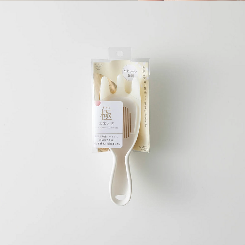 The Marna 'Kiwami' Ultimate Rice Washer shown in its original Japanese retail packaging.