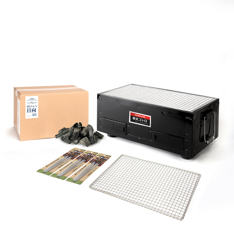 Mikawa Konro Grill Starter Set - 38cm - Black