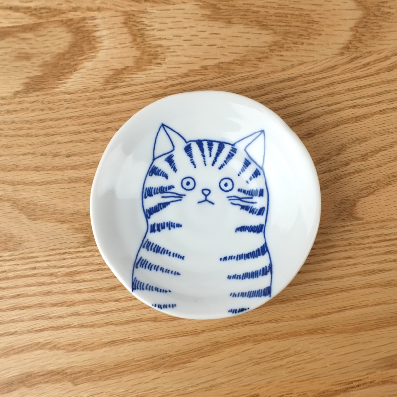 Shichita Mino Yaki Cat Dora Side Plate - 12cm