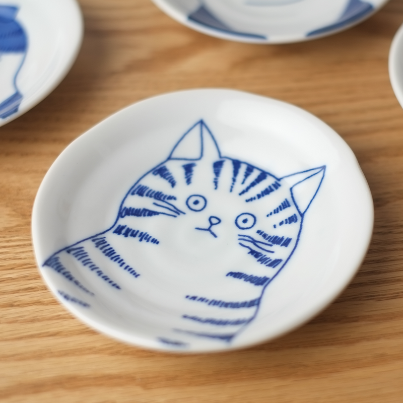 Shichita Mino Yaki Cat Dora Side Plate - 12cm
