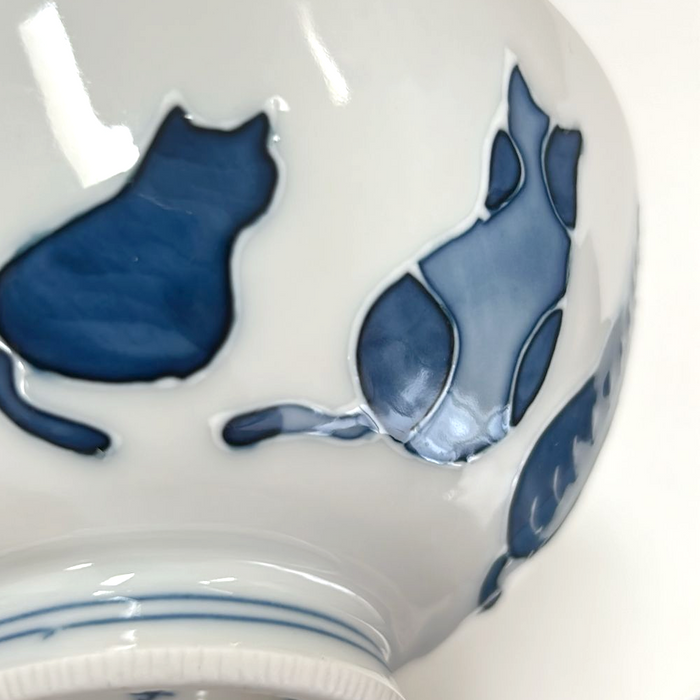 Mino Yaki Neko Maru Cat Bowl (12.5cm)