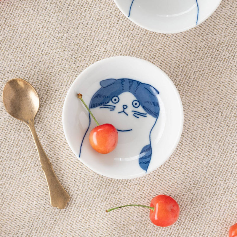 Shichita Mino Yaki Cat Scottish Side Bowl - 9cm
