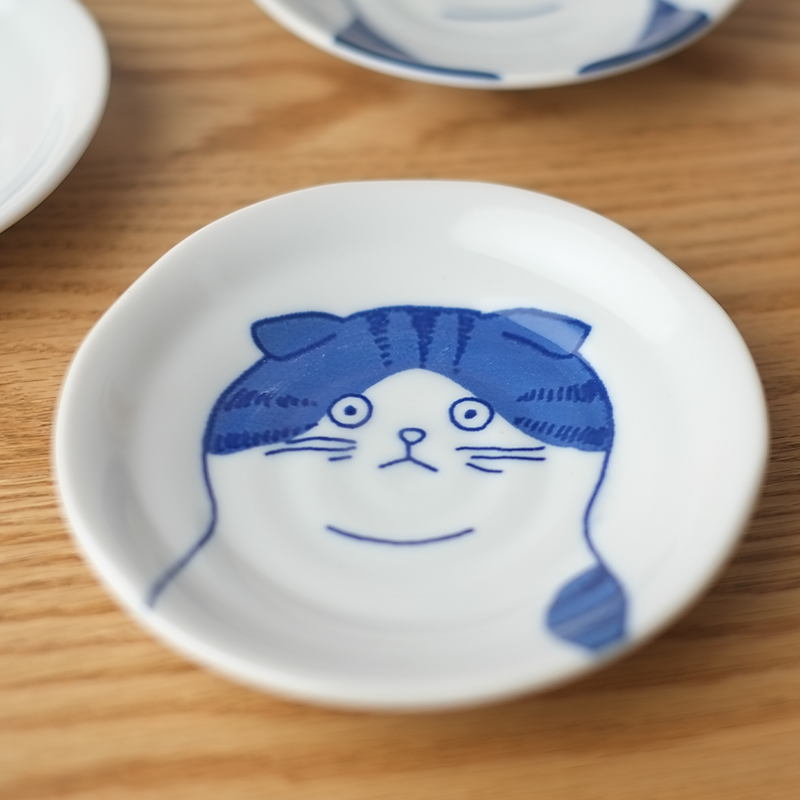 Shichita Mino Yaki Cat Scottish Side Plate - 12cm