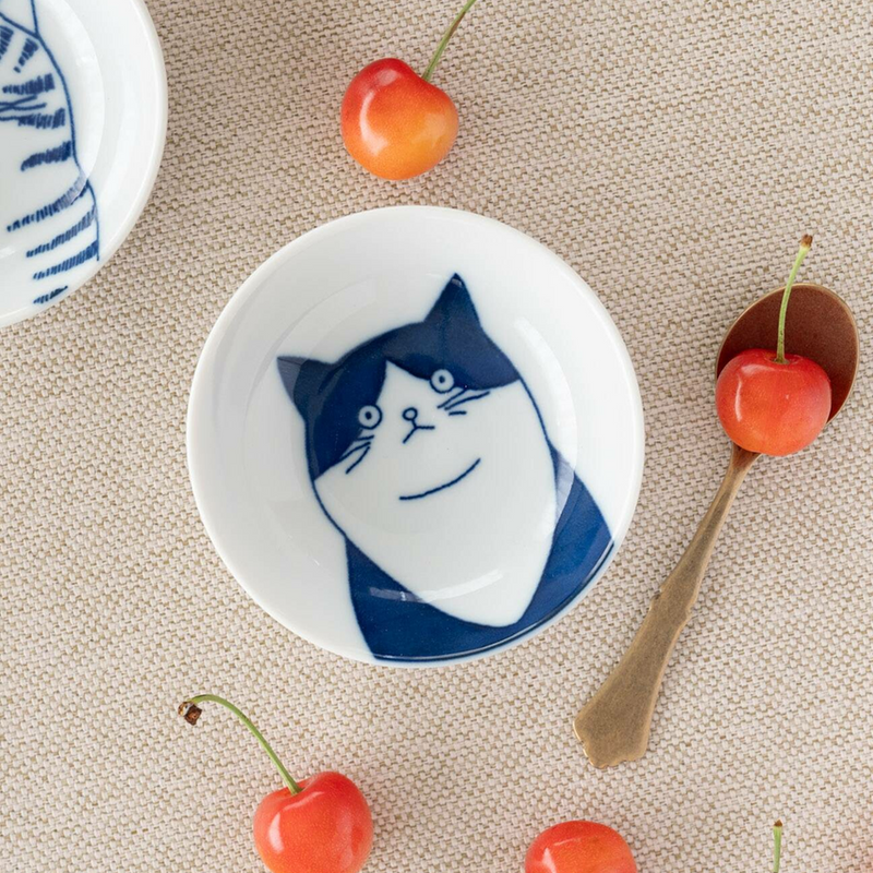 Shichita Mino Yaki Cat Tama Side Bowl - 9cm