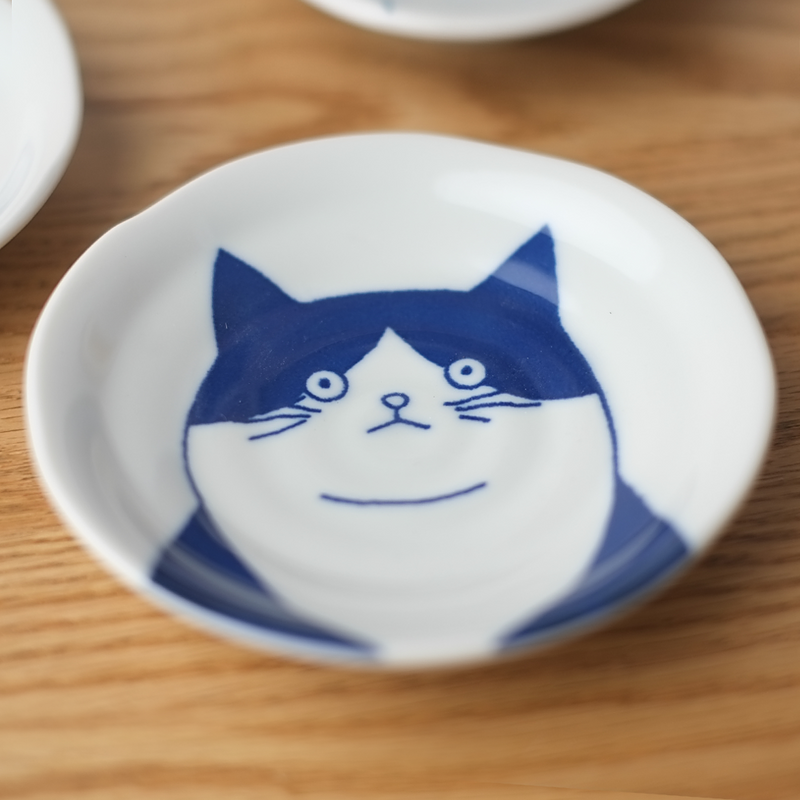 Shichita Mino Yaki Cat Tama Side Plate - 12cm