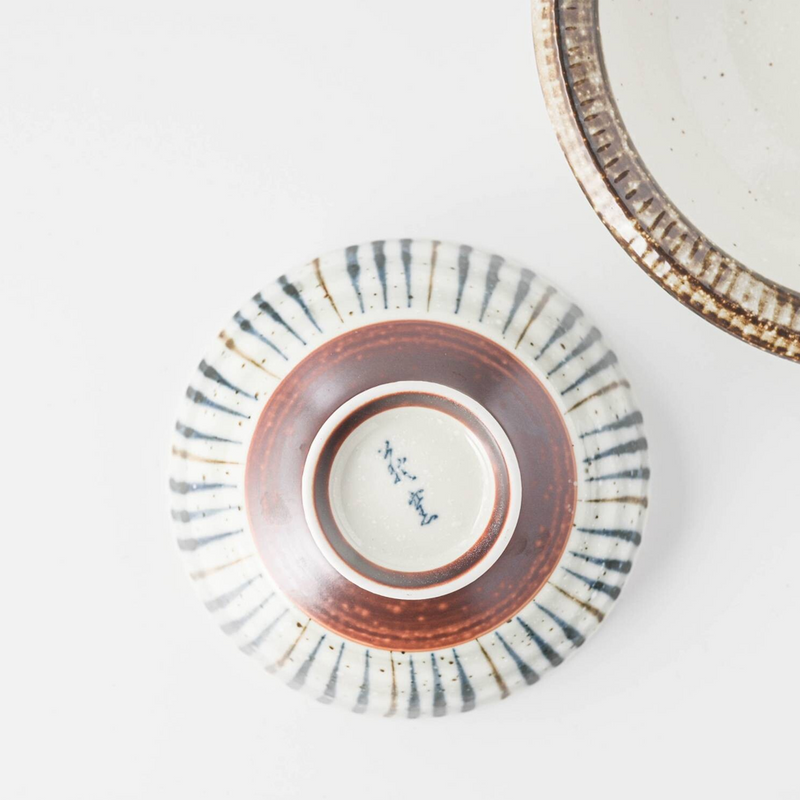 Mino Yaki Tokusa Japanese Rice Bowl - 11.5cm - Blue