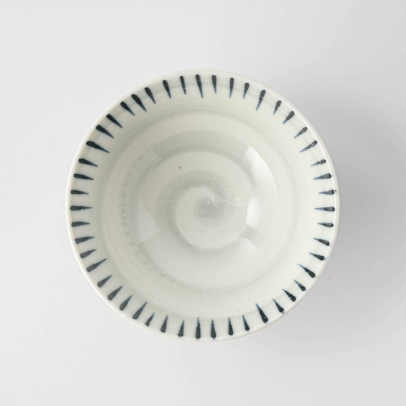 Mino Yaki Tokusa Japanese Rice Bowl - 11.5cm - Blue