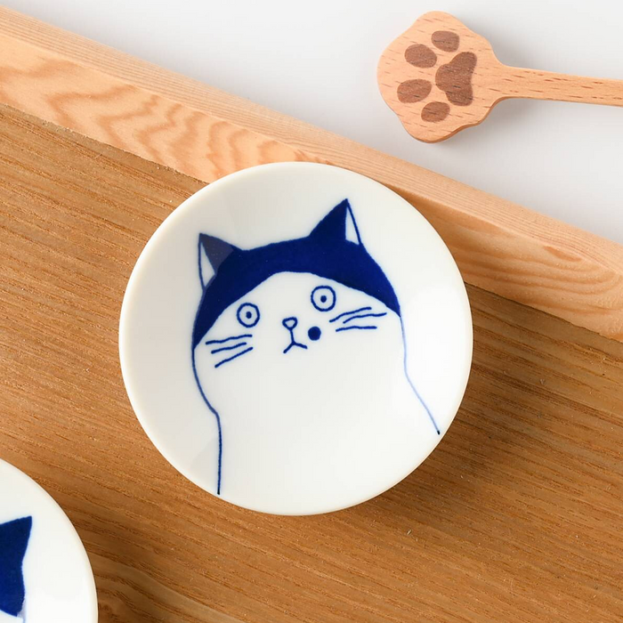 Mino Yaki Neko Shichita Cat Side Plate (8cm) 1
