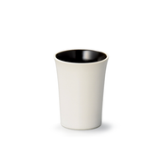 The Mist White Japanese Tumbler, showing its serene white exterior and contrasting black interior on a white background.