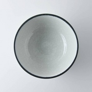 Close-up of the hand-painted Kikyo design, showcasing soft blue hues and subtle shading on the bowl's exterior.