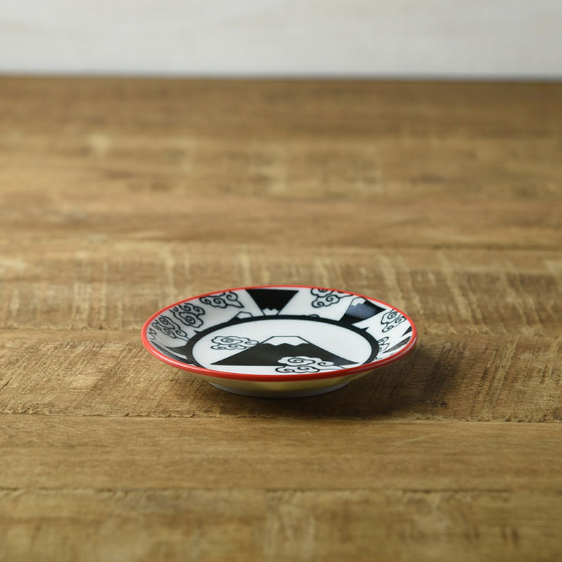 Miyama Black Mt. Fuji Mini Plate - 10cm