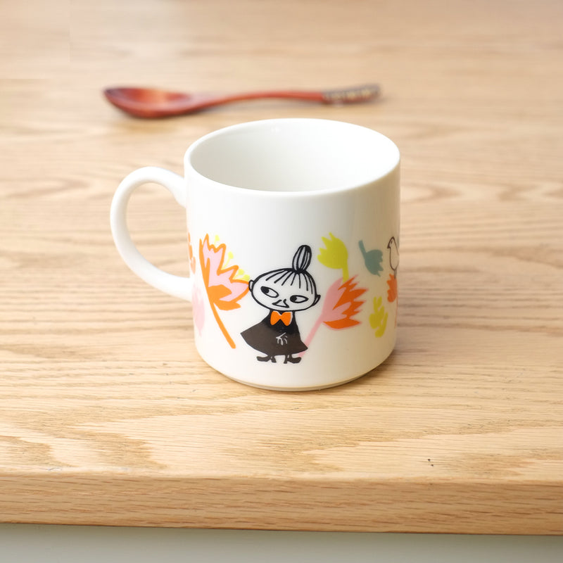 Moomin Little My & Bird Mug - 300ml on a wooden table