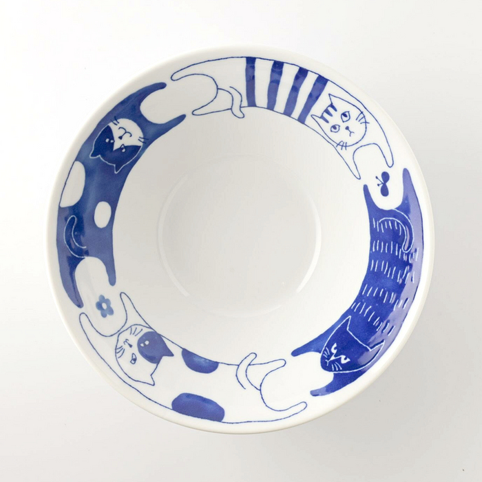 Motto Nekomaruke Swirling Japanese Donburi Bowl (20cm)