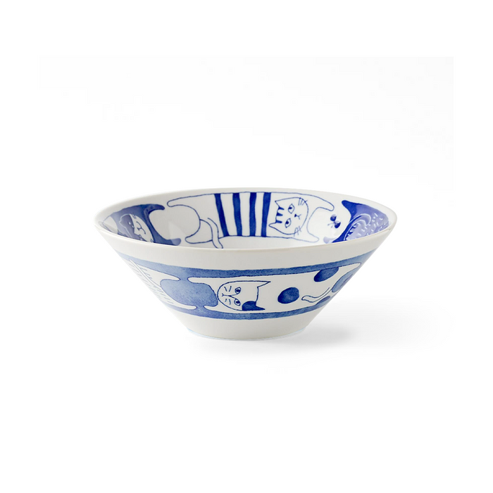 Motto Nekomaruke Swirling Japanese Donburi Bowl (20cm)