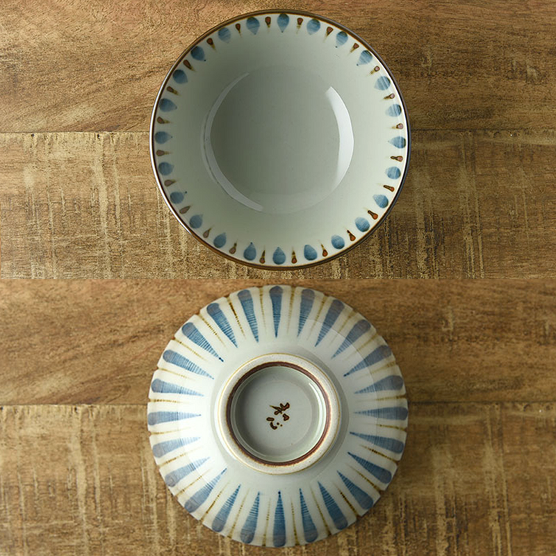 Mugiwara Pattern Japanese Rice Bowl - 11cm