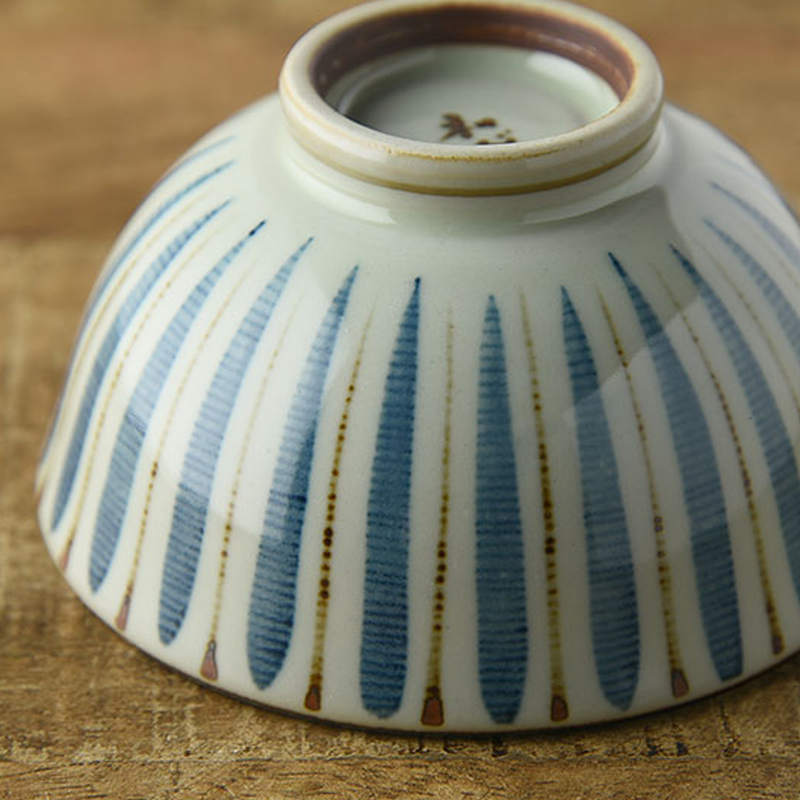 Mugiwara Pattern Japanese Rice Bowl - 11cm