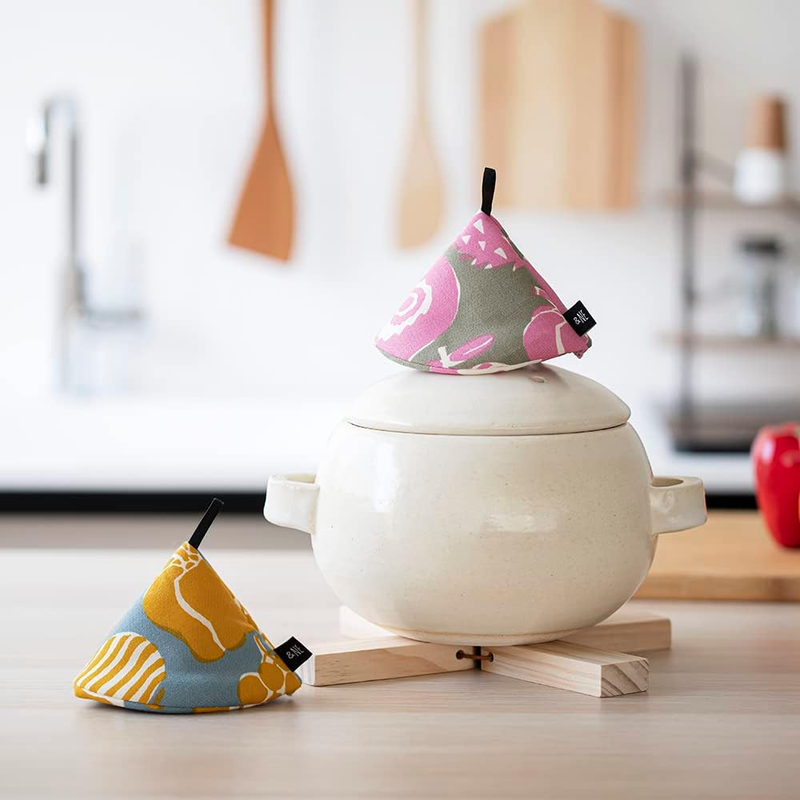 &NE Japanese Pot Holder - Veggie Pink & Olive