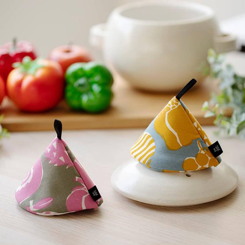 &NE Japanese Pot Holder - Veggie Pink & Olive