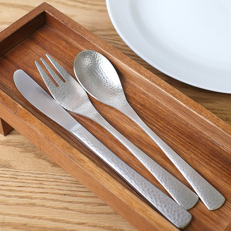 Nagomi Hammered Style Cutlery Set - 3 Piece (Fork, Spoon & Knife)