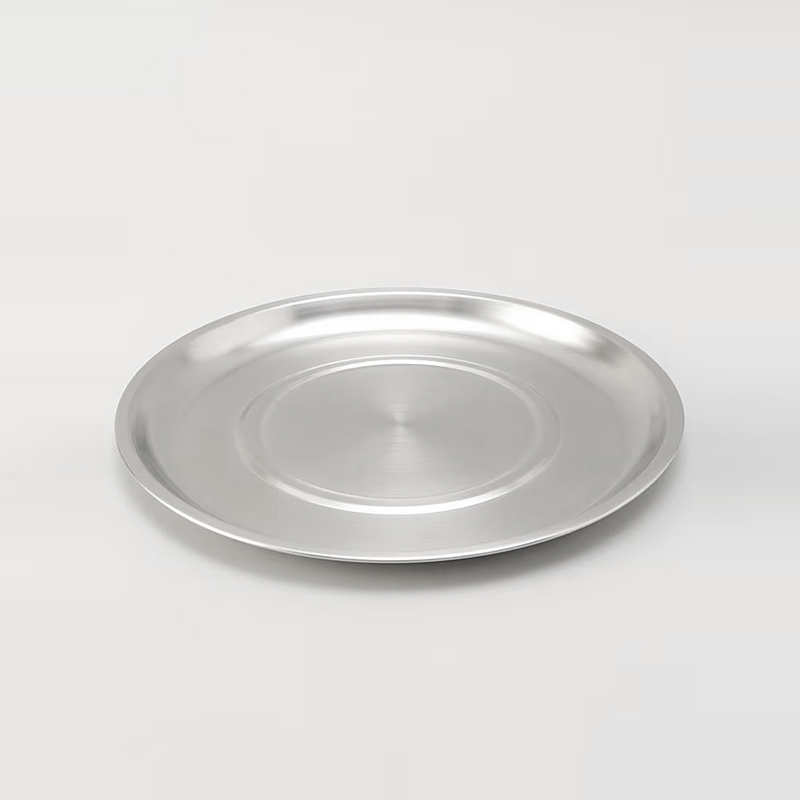 A product image of the Ryoumiya stainless steel serving and draining tray.



