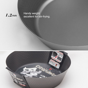 Pearl Life Lightweight Hammered Style Nitrided Carbon Steel Induction Wok - Made in Japan 3