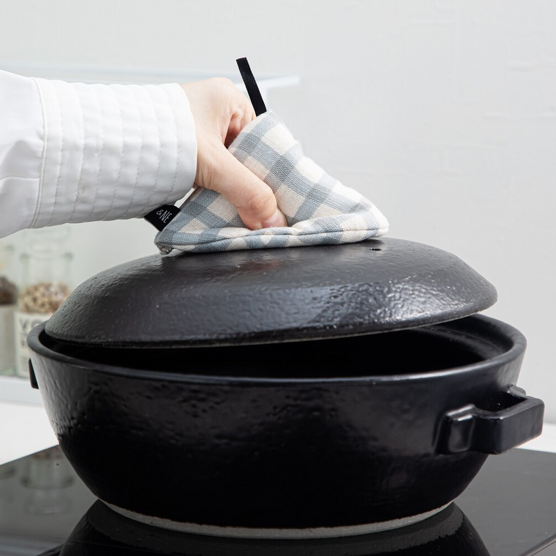 &NE Japanese Pot Holder - Grey Check