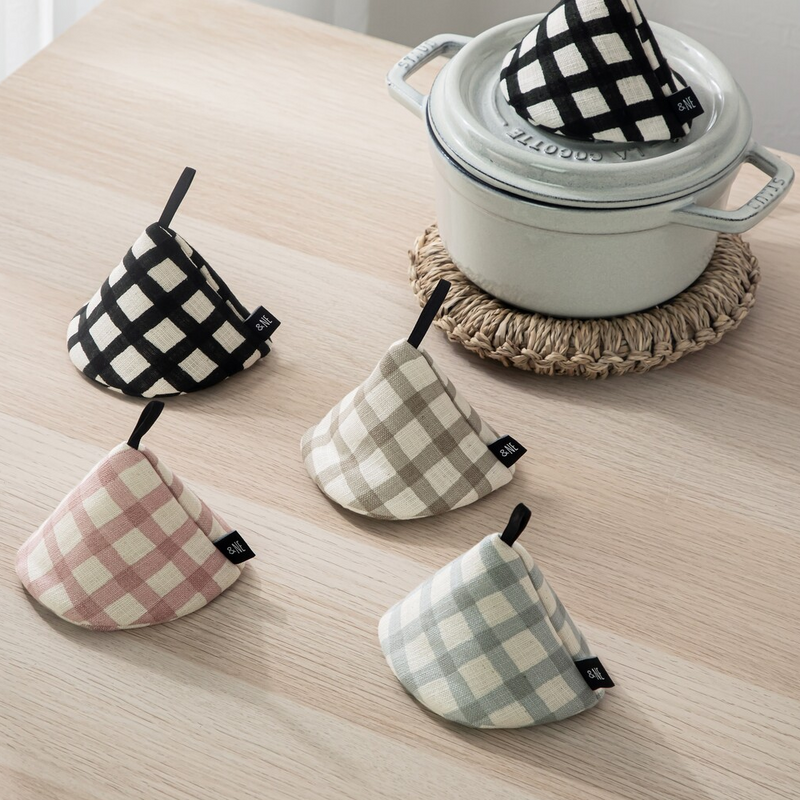 &NE Japanese Pot Holder - Grey Check