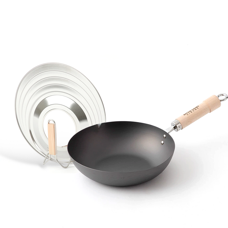 River Light Kiwame Nitrided Carbon Steel Induction Wok - 30cm