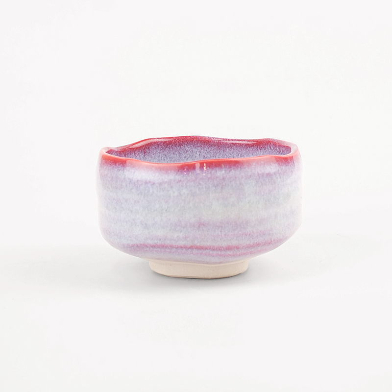 Sakura Unofu Matcha Bowl (450ml) featuring a textured pink and white speckled glaze with an uneven rim.
