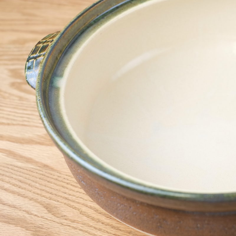 Santo Nanban Emerald Donabe Japanese Clay Pot - 28cm (Size 9)