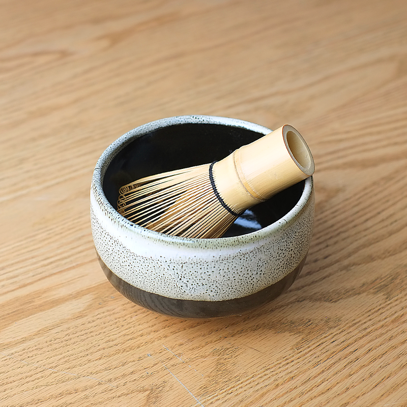 Ale-net Satsuma Tenmoku Matcha Bowl & Whisk Set - 450ml
