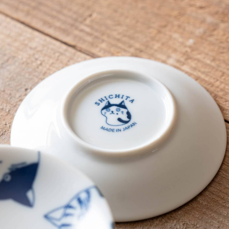 Takamizu Kiln SHICHITA Cat Mini Plate Set - 10cm - 5 Pieces