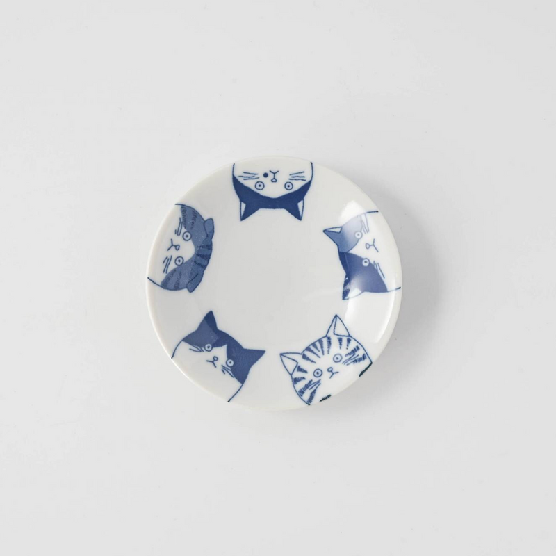 Takamizu Kiln SHICHITA Cat Mini Plate Set - 10cm - 5 Pieces