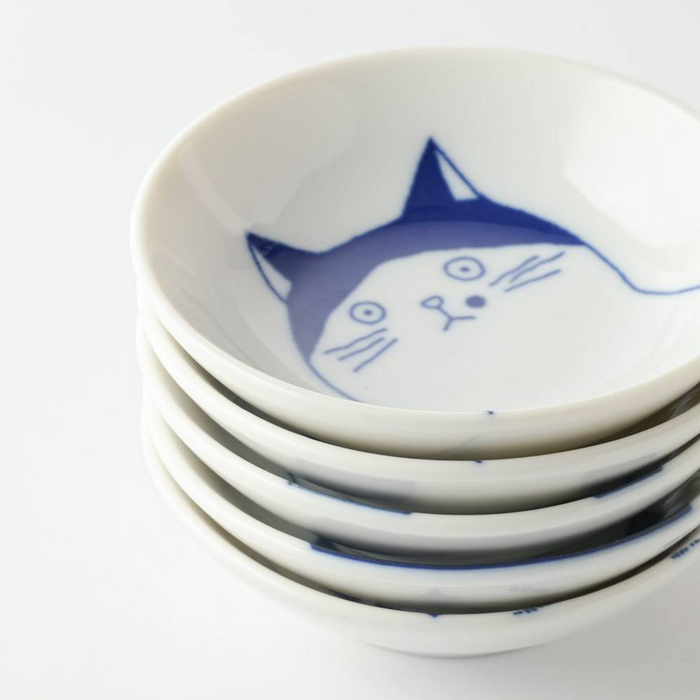Shichita Mino Yaki Cat 5 Piece Mini Bowl Set 2