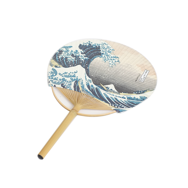 Shikoku Uchiwa Hokusai Great Wave Round Bamboo Fan