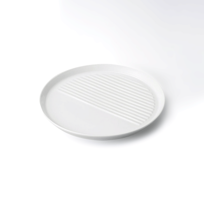 Mino Yaki Shiro Half-Ribbed Tempura Dinner Plate (22cm)