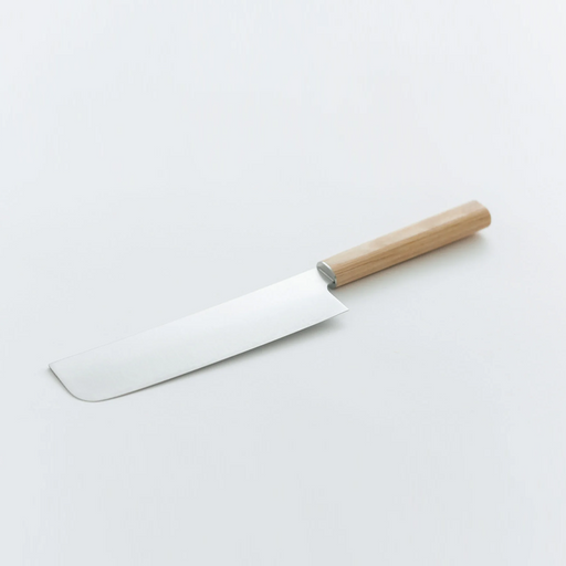 Shizu Takumi Yuri Japanese Nakiri Knife 175mm with a straight-edged blade and wooden handle, designed for precise vegetable chopping.