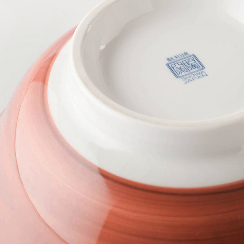Showa Seito The Great Wave Donburi Bowl - 21cm - Red