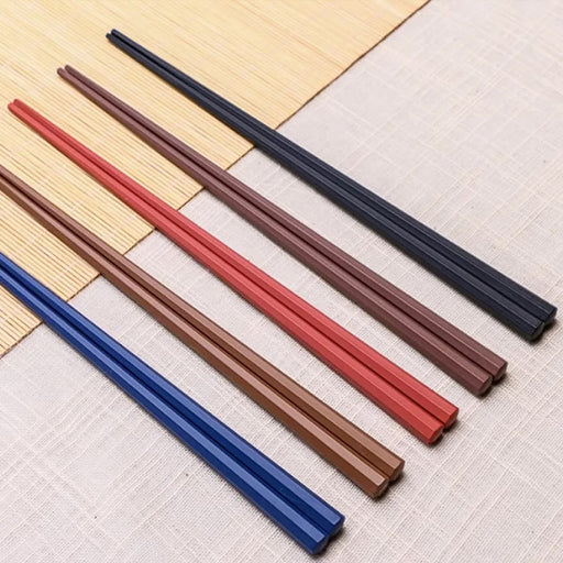 Sunlife Antibacterial Hexagon Chopsticks - 23cm - Deep Colours - Pack of 5 Pairs