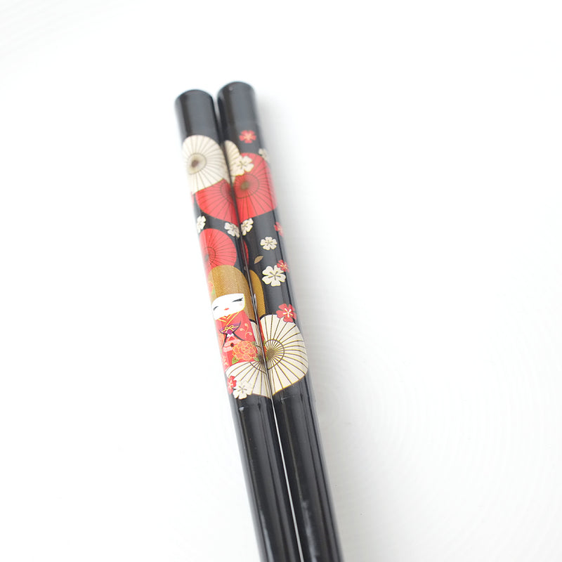 Sunlife Wakasa Kokeshi Japanese Lacquerware Chopsticks - 23cm