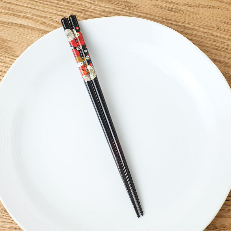 Sunlife Wakasa Kokeshi Japanese Lacquerware Chopsticks - 23cm