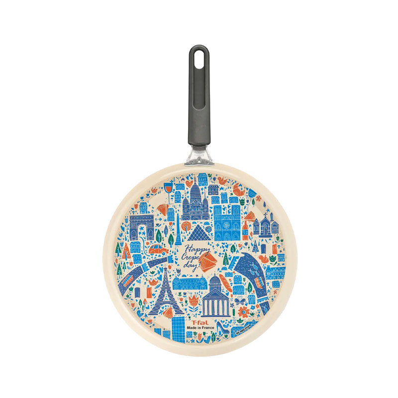 A clear product image of the T-fal Bon Appétit French Crepe Pan, showing the non-stick cooking surface and handle.
