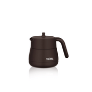 A Thermos TTE-450 vacuum insulated teapot in a dark brown finish, shown on a white background.