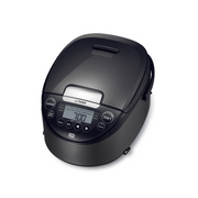 Tiger 10-cup IH pressure rice cooker (JPK-G18A) in a sleek matte black finish, shown on a clean white background.

